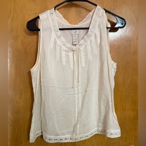 J. Jill Women's Cream Sleeveless Top